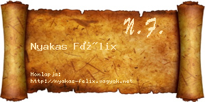 Nyakas Félix névjegykártya